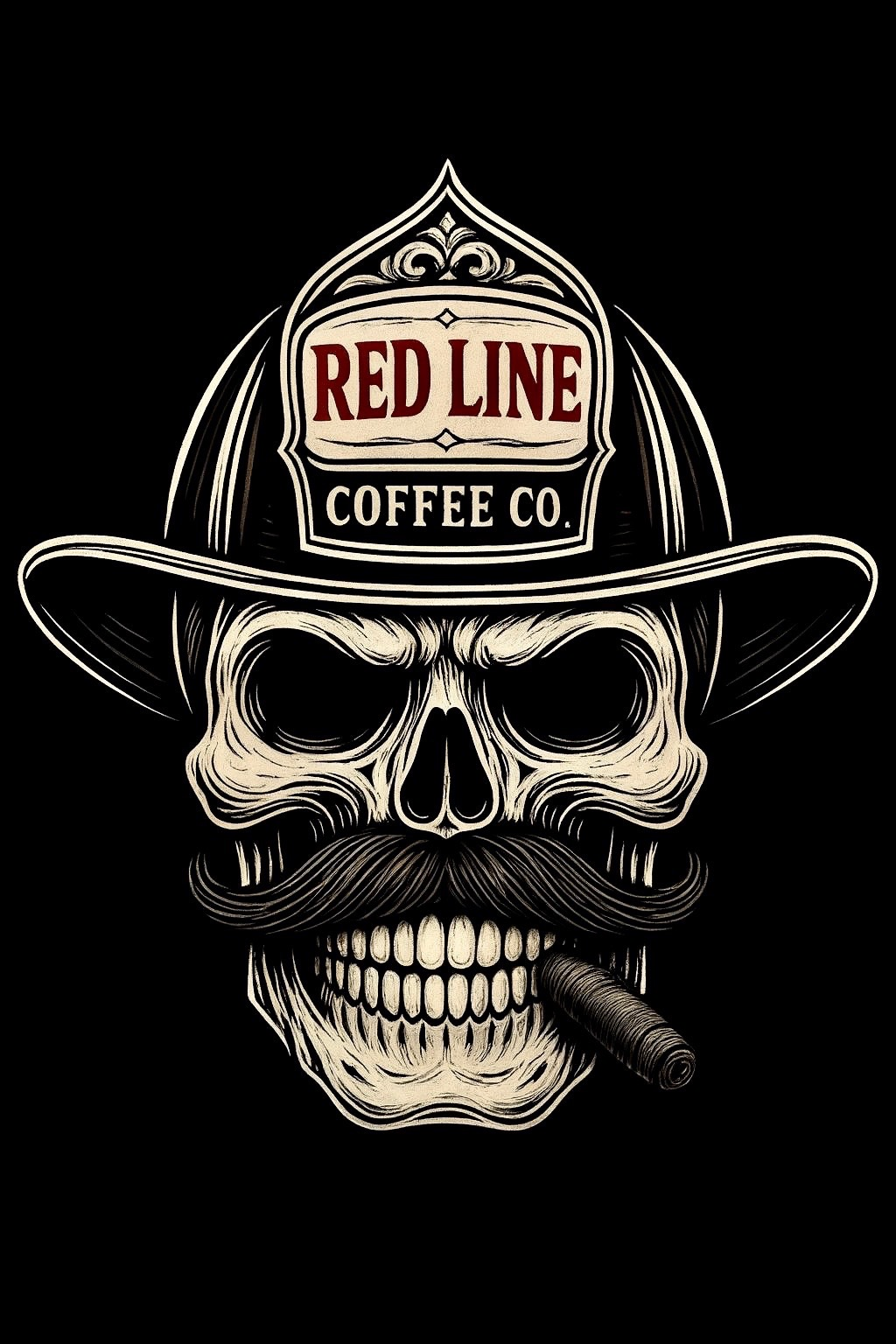 Red Line Skull Logo Sticker