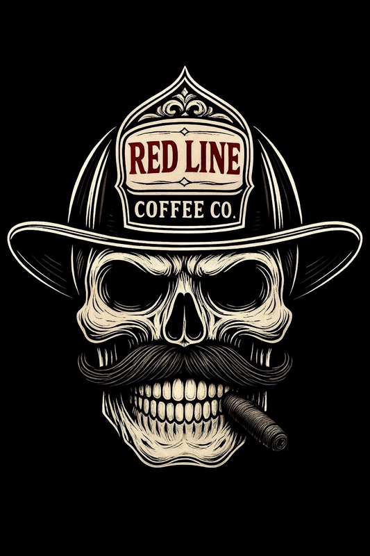 Red Line Skull Logo Sticker
